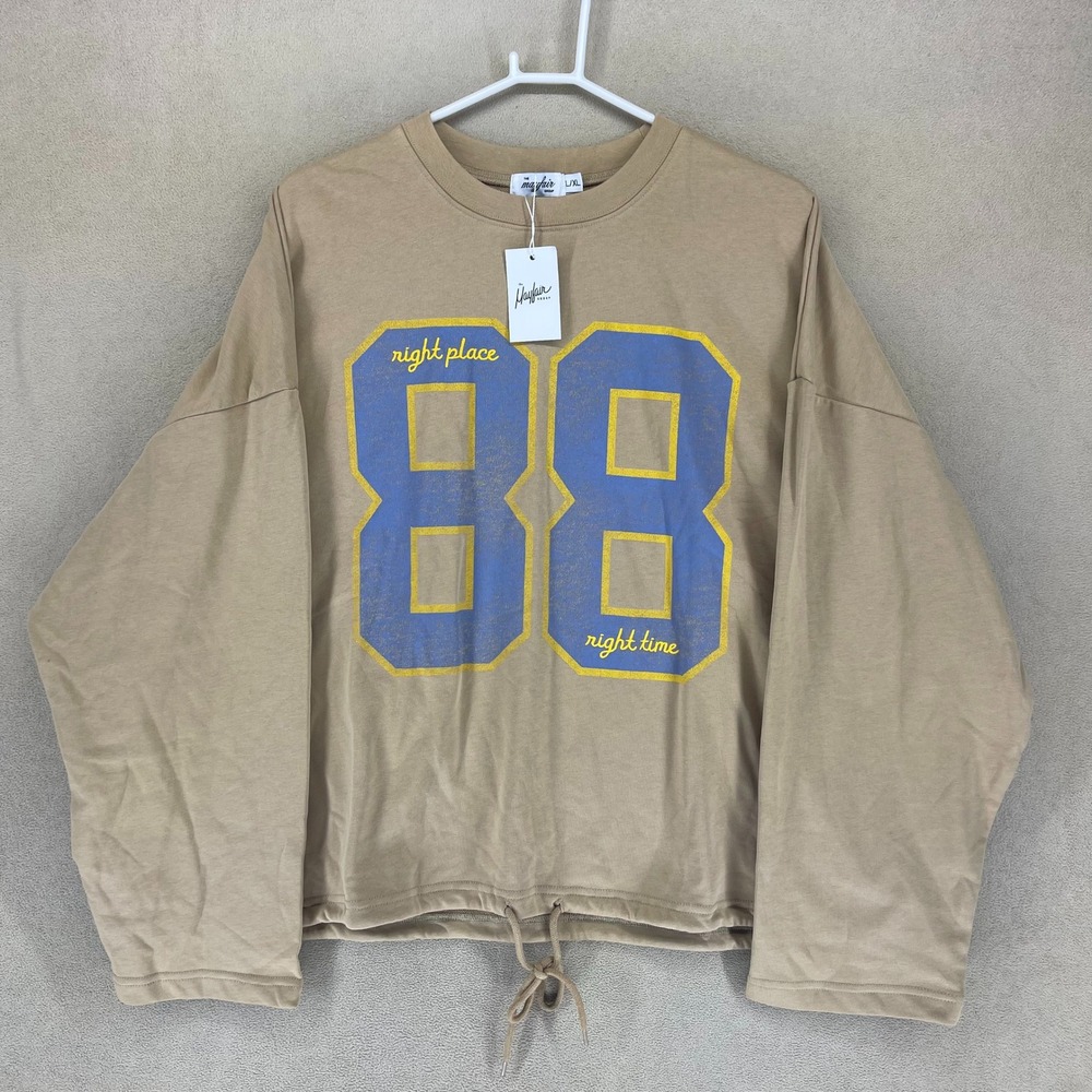 Mayfair Group‎ Angel Track Field 88 Vintage Latte Hoodie Tan L/XL